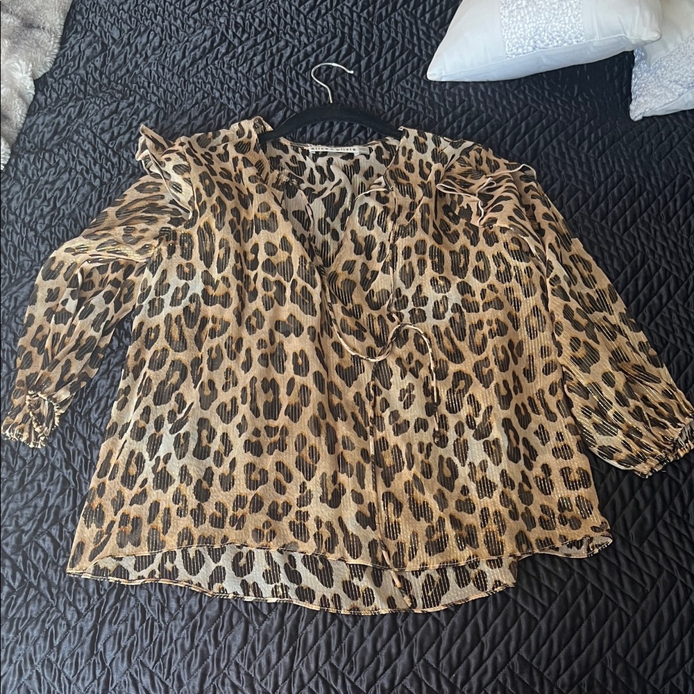 Alice + Olivia Animal Print Blouse